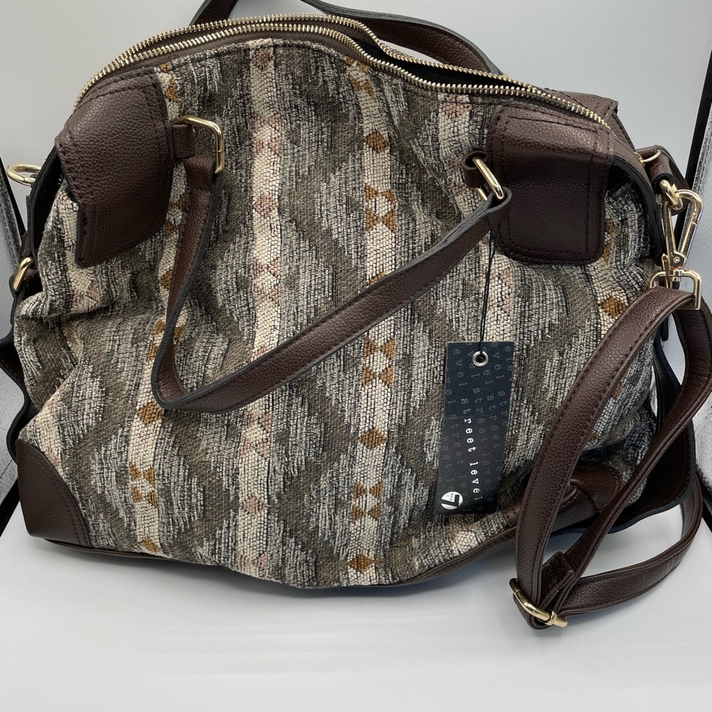 Street Level Crossbody/Satchel Aztec Print Bag -New